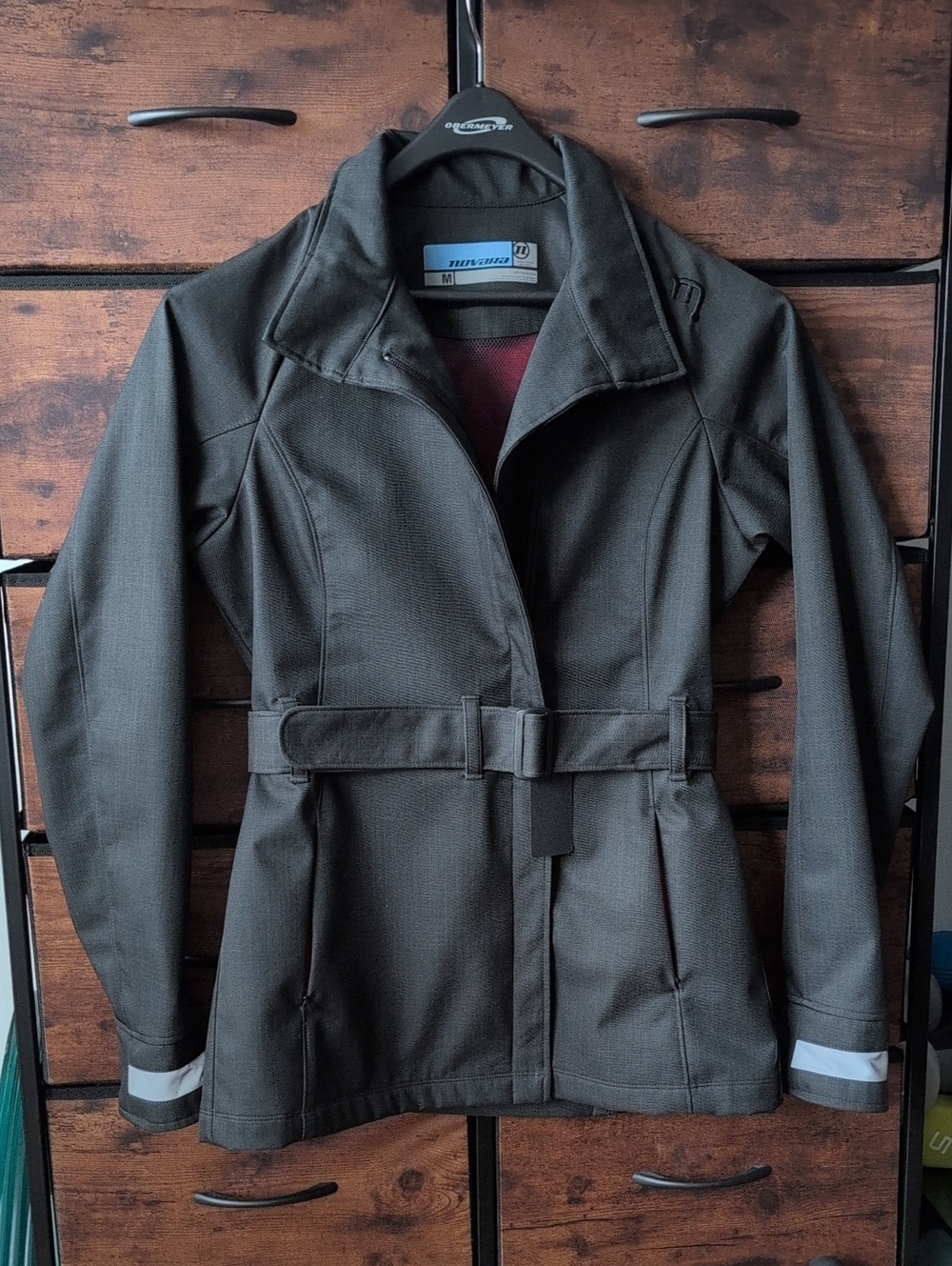 Novara Women's Medium Dark Gray/Black Belted Trench Coat